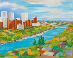 Edge of Downtown by John Harold Thomas Snow, oil on canvas, sold Sep 2018