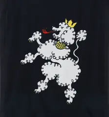 The Poodle Never Begs Except for Meaning (Ghent Scarf) by General Idea, screenprint on nylon, sold Sep 2018