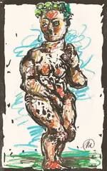 Aphrodite by Markus Lüpertz, Um 2000, Farbkreide über Holzschnitt auf Velin, sold Sep 2026
