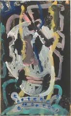 Ohne Titel. Ende 1980er/Anfang 1990er-Jahre by Markus Lüpertz, Tusche, Gouache und Deckweiß auf Karton, sold Mar 2026