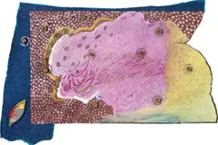 Ohne Titel by Michael Buthe, 1983, Mischtechnik auf Papiercollage und Materialcollage, sold Jul 2025