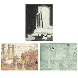Aigues-Mortes , La Turbie , and Ephesus (Three Works) by Julian Trevelyan, Etching and aquatint in colors, sold Oct 2022