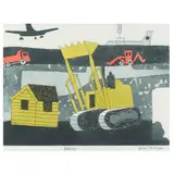 Bulldozer by Julian Trevelyan, Etching and aquatint in colors, sold Oct 2022