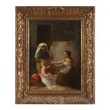 A Family Scene by John Bagnold Burgess, Oil on canvas, sold Sep 2022