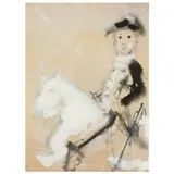 Cavalry Portrait by Paul Lucien Dessau, Gouache and watercolor on paper, sold Sep 2022