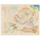 Dionysos by Salvador Dalí, Hand-colored etching and aquatint, sold Sep 2022