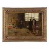 The Model by F. P. Netti, Oil on canvas, sold Sep 2022