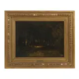 Wooded Road Lit by the Sun by Narcisse-Virgilio Diaz de la Pena, Oil on panel, sold Sep 2022