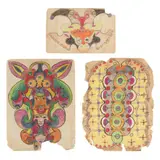 Three Works by Minnie Evans, The first with crayon and pencil on paper, sold Sep 2022