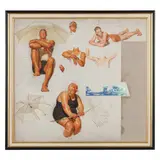 Study for King of the Beach by J. C. Leyendecker, Oil and graphite on canvas, sold Sep 2022