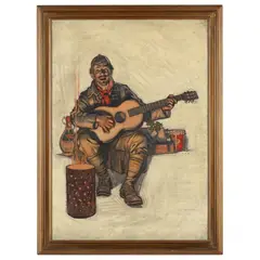 Soldier with Package from Home by Herbert Paus, Oil on canvas, sold Sep 2022