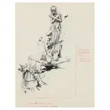Sketch for Twilight Land by Howard Pyle, Ink and pencil on paper, sold Sep 2022