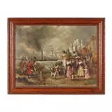 The First Voyage of the Steamer "Clermont by Edward Percy Moran, Oil on canvas, sold Sep 2022