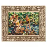 Boys Fishing by John Edward Costigan, Oil on canvas board, sold Sep 2022