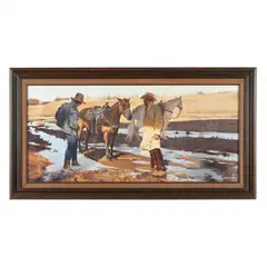 Mud Footin by Oleg Stavrowsky, Oil on Masonite, sold Sep 2022