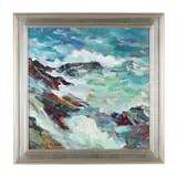 Bass Rocks Surf by James P. Kerr, Oil on linen canvas, sold Sep 2022
