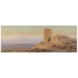 Middle East Landscape with Ruins by Charles Vacher, Watercolor and whitening on paper, sold Aug 2022