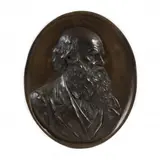 Large Bronze Relief Portrait of a Bearded Man by Anton Brenek, Patinated bronze, sold Aug 2022