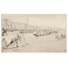 Venice by James McBey, Etching and drypoint, sold Aug 2022