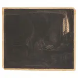 St. Jerome in a Dark Chamber by Rembrandt Harmensz van Rijn, Etching, sold Aug 2022