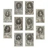 Ten Engravings from The Heads of Illustrious Persons of Great Britain by Jacobus Houbraken, Engravings, sold Aug 2022