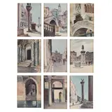 Nine Framed Venetian Scenes by Pierre Vignal, Each a vintage reproduction print in colors, sold Aug 2022