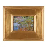 Pond Flowers by Thomas DeDecker, Oil on board, sold Aug 2022