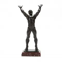Model of a Standing Male Nude by Arthur Dupagne, Patinated cast bronze, sold Aug 2022