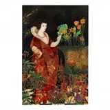 Opera Singer On Stage by Stephen White, Oil and metallic paint on panel, sold Aug 2022