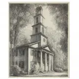 Presbyterian Church at New Bern, North Carolina by Louis Orr, Etching, sold Aug 2022
