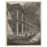 Davis House, 18th Century Tavern, Beaufort, North Carolina by Louis Orr, Etching, sold Aug 2022