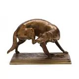 Setter Scratching His Ear by Joseph Chemin, Patinated bronze, sold Aug 2022