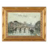 Pont Neuf, Paris by Luc Cossier dit Walles, Oil on canvas, sold Jul 2022