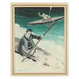 Whitewater Kayakers by A. Leslie Ross, Oil on board, sold Jul 2022