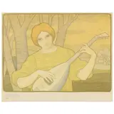 La Mandore by Paul Berthon, Chromolithograph, sold Jul 2022