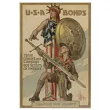Vintage WWI Poster, USA Bonds by J. C. Leyendecker, Lithographic poster in colors, sold Jul 2022