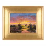 Sunset Reflections by Thomas DeDecker, Oil on board, sold Jul 2022