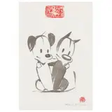 MUTTS Illustration by Patrick McDonnell, Ink on paper, sold Jul 2022