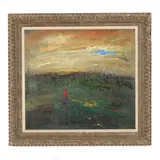 Blasted Landscape by William Mangum, Oil on board, sold Jun 2022
