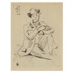 Portrait du Peintre A. Guillaumin au Pendu by Paul Cézanne, Etching on cream laid paper (possibly a restrike etching), sold Jun 2022