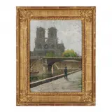 Notre Dame, Paris by Cullen Yates, Oil on canvas (lined), sold Jun 2022
