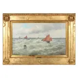 Sailing on Choppy Waters by Julius Rose, Oil on canvas, sold Jun 2022