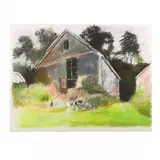 A North Creek Orchard, Large Version by Wolf Kahn, Pastel on paper, sold Jun 2022