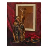 Still Life with Crystal Ball by Luigi Lucioni, Oil on canvas, sold Jun 2022