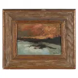 Winter Sunset by Edward Gay, Oil on board, sold Jun 2022