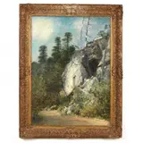 Humpty Dumpty Road, Lake Mohonk, New York by William R. Derrick, Oil on canvas (lined), sold Jun 2022