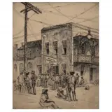 The Unemployed, Charleston by Elizabeth O'Neill Verner, Etching, sold Jun 2022