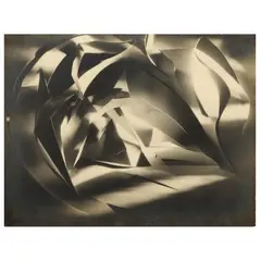 Cut Paper Abstraction by Francis Bruguière, Warm-toned gelatin silver print (mounted), sold Jun 2022