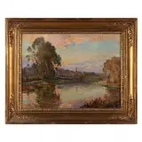 Landscape by James Herbert Snell, Oil on canvas (lined), sold May 2022