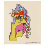 Profile Portrait by Peter Max, Lithograph, sold May 2022